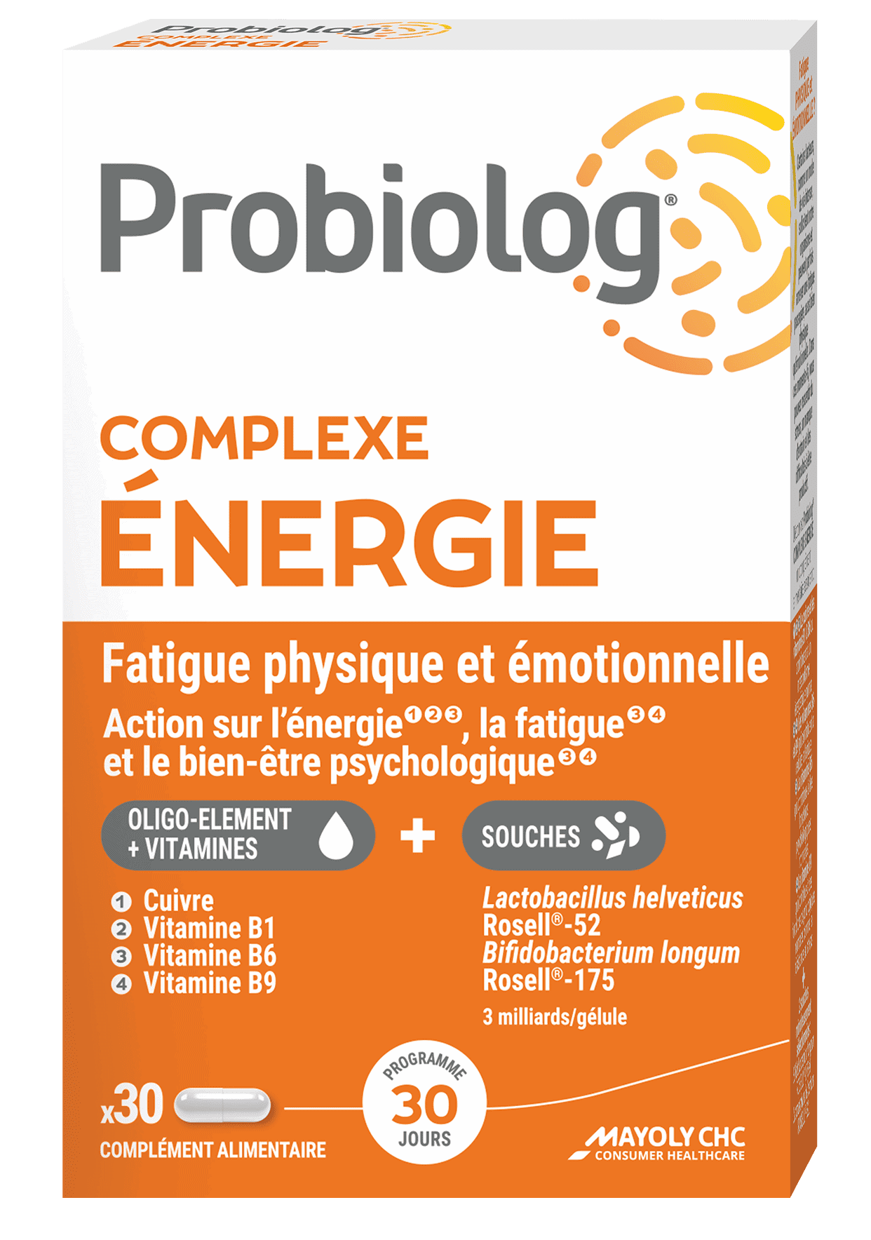 Packaging Probiolog COMPLEXE ENERGIE 30 gélules 